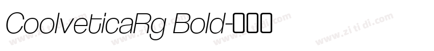 CoolveticaRg Bold字体转换